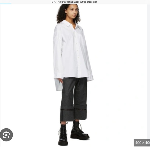 COPY - R13 wool flannel cropped trouser - Picture 3 of 10